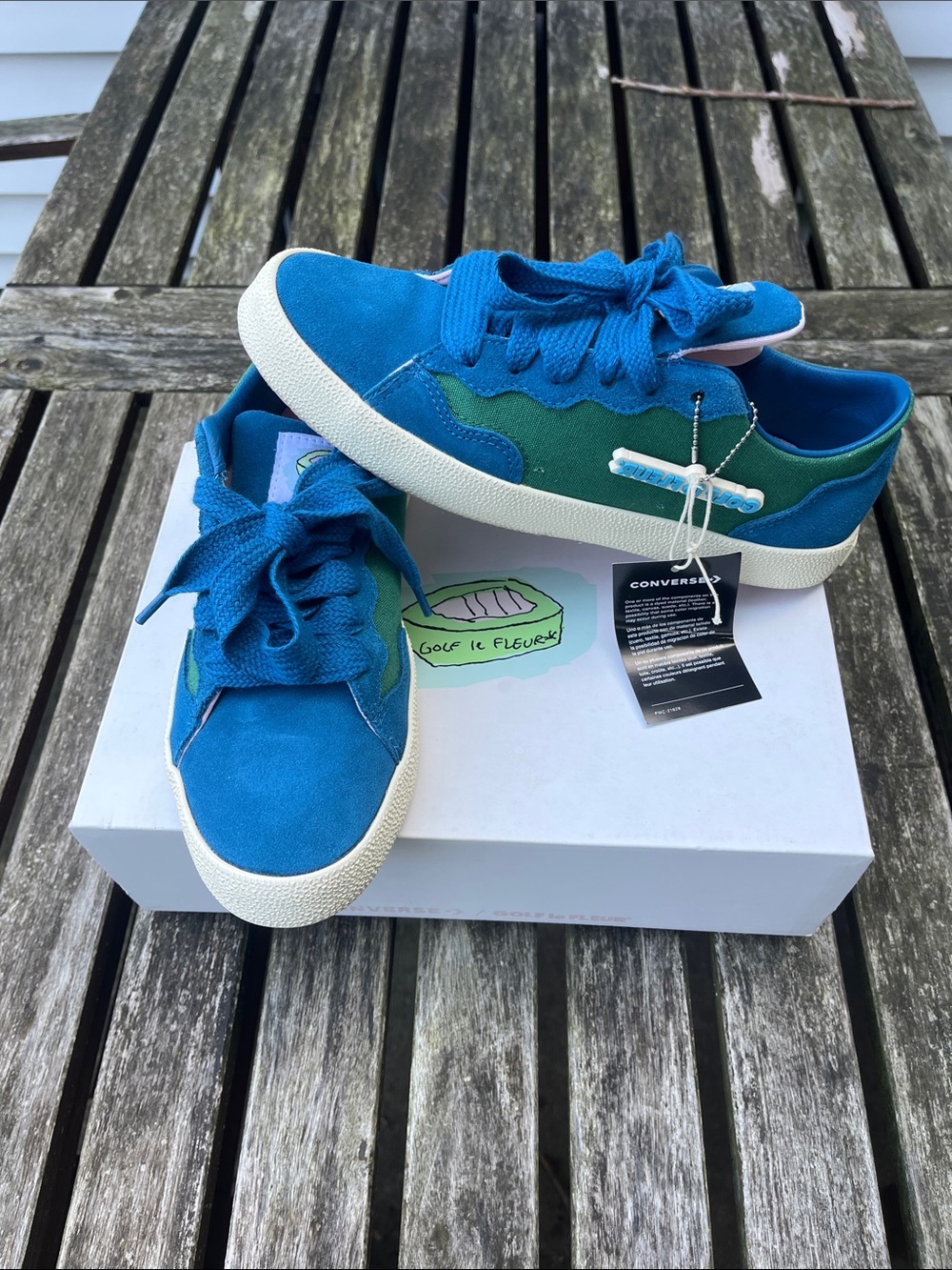 Converse x Golf le Fleur Blue & Green Low-Top Sneakers